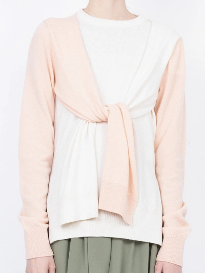 Shop Loewe Panelled Tie-sleeve Sweater