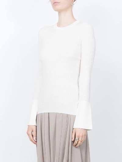 Shop Proenza Schouler Long Sleeve Crewneck Pale Nude In Neutral