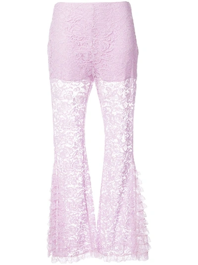 Shop Givenchy Flared Lace Trousers Pink