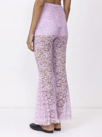 Shop Givenchy Flared Lace Trousers Pink