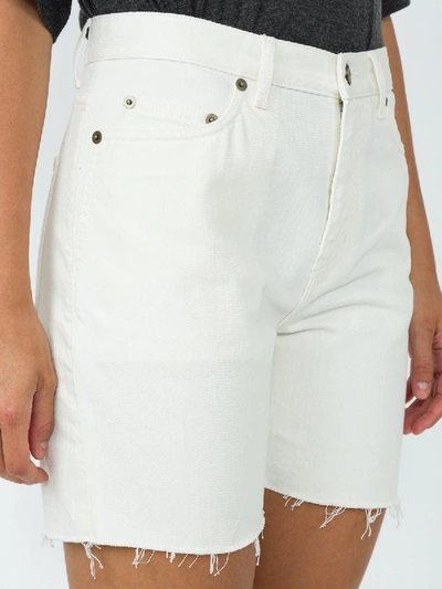 Shop Saint Laurent Baggy Frayed Shorts In White
