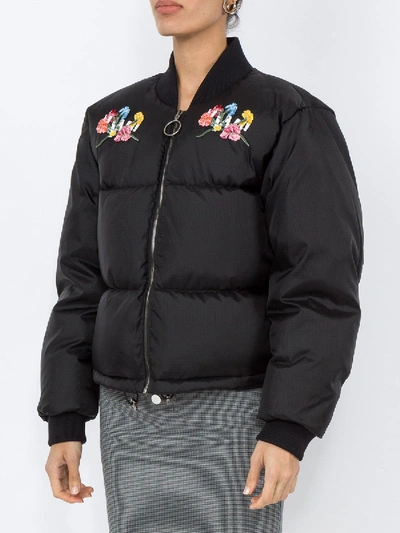 Shop Off-white Embroidered Bomber Jacket