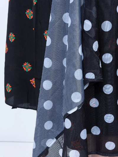 Shop Jw Anderson Polka Dot And Floral Print Skirt In Black