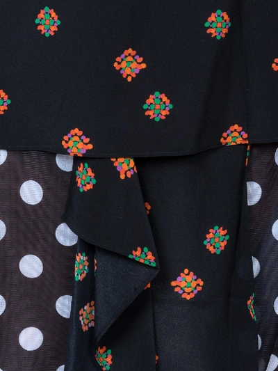 Shop Jw Anderson Polka Dot And Floral Print Skirt In Black