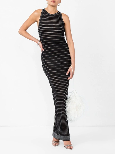 Shop Balmain Metallic Stripe Maxi Dress