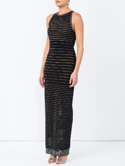 Shop Balmain Metallic Stripe Maxi Dress