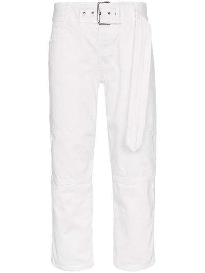 Shop Proenza Schouler Pswl Belted Utility Denim Pant In White