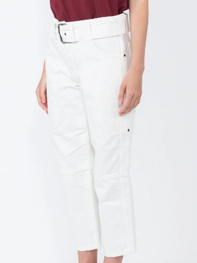 Shop Proenza Schouler Pswl Belted Utility Denim Pant In White