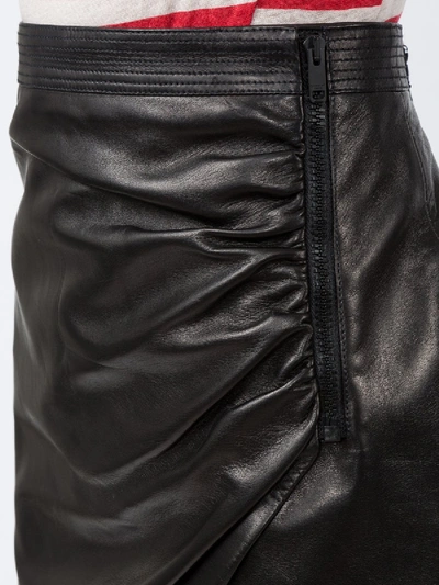 Shop Givenchy Leather Wrap Front Mini Skirt