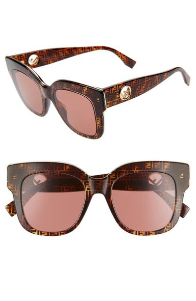 Shop Fendi 51mm Sunglasses - Tortoise Camouflage