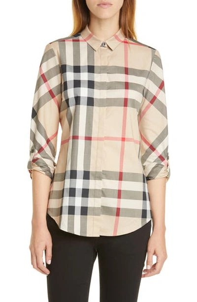 Shop Burberry Check Shirt In New Classic Ip Check