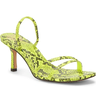 Shop Vince Camuto Sheela Sandal In Highlighter Yellow Leather