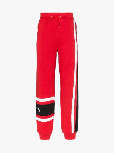 Shop Givenchy Logo Embroidered Sweatpants In Red
