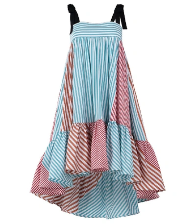 Shop Silvia Tcherassi Calantha Dress In Red/blue Stripes