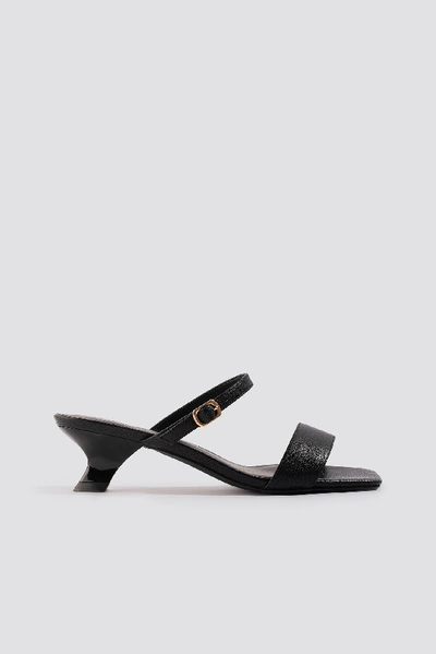 Shop Na-kd Asymmetric Heel Squared Sandals - Black