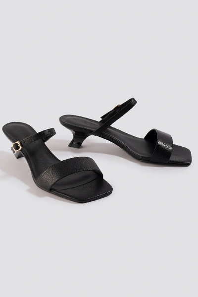 Shop Na-kd Asymmetric Heel Squared Sandals - Black