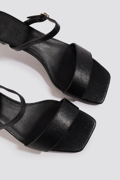 Shop Na-kd Asymmetric Heel Squared Sandals - Black