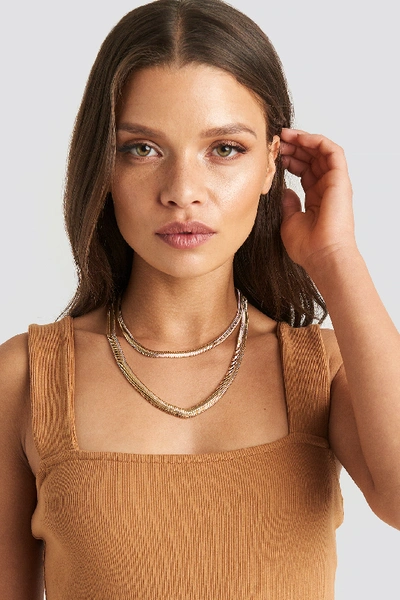 Shop Na-kd Fine Flat Chain Necklace - Gold