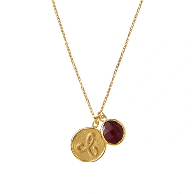 Shop Ottoman Hands Aries Zodiac Necklace With Ruby Charm