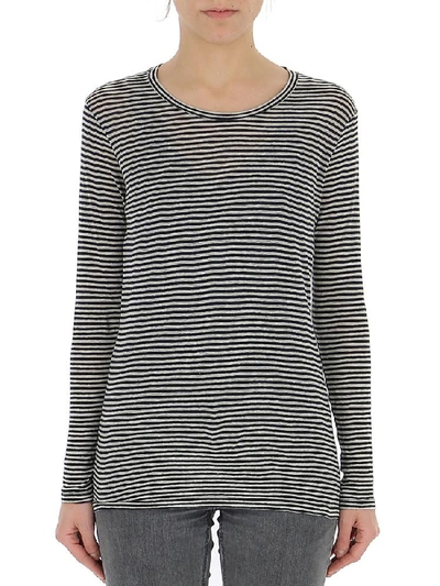 Shop Isabel Marant Étoile Striped Top In Grey