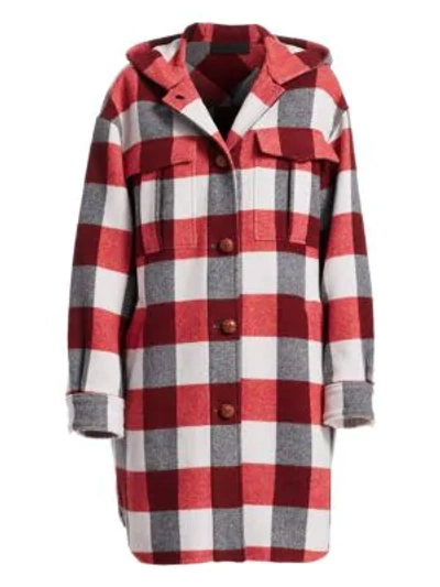 Shop Rag & Bone Beck Buffalo Check Hooded Coat In Tan Black Check