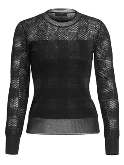 Shop Rag & Bone Charlotte Buffalo Check Crewneck Sweater In Black