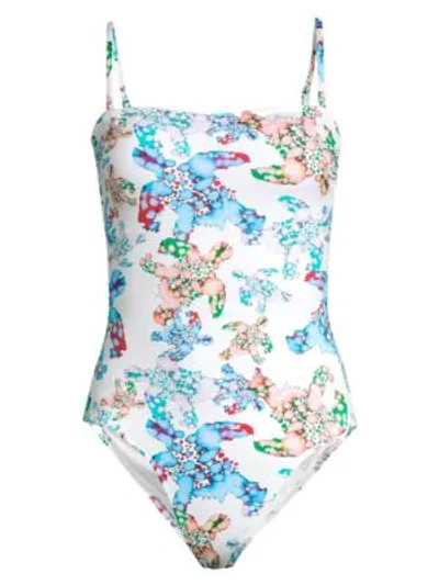 Shop Vilebrequin Facette Watercolor Printed One-piece Swimsuit