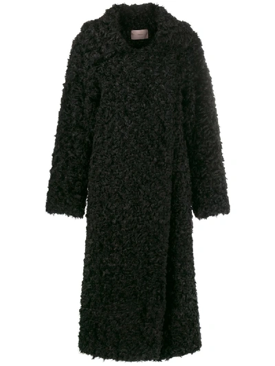 CHRISTOPHER KANE FAUX FUR COAT - 黑色