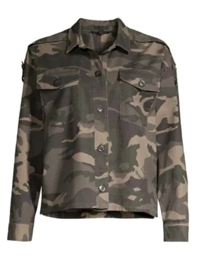 Shop Atm Anthony Thomas Melillo Camouflage Crop Boxy Jacket In Jungle Camo