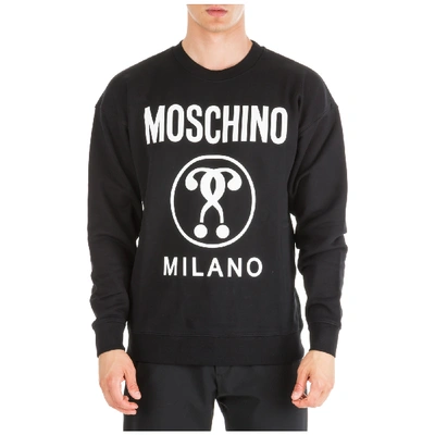 Shop Moschino Men's Sweatshirt Sweat  Double Question Mark Regular Fit In Black
