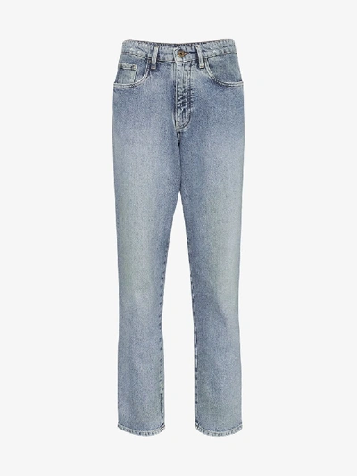 Shop Miu Miu Hoch Sitzende Boyfriend-jeans In Blue