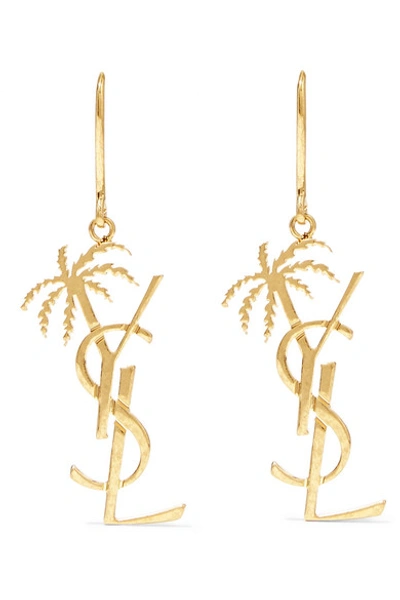 Shop Saint Laurent Gold-tone Earrings
