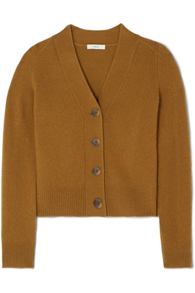 Shop Vince Cashmere Cardigan In Brown