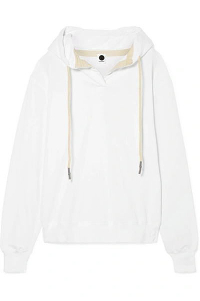 Shop Bassike + Net Sustain Organic Cotton-jersey Hoodie In White