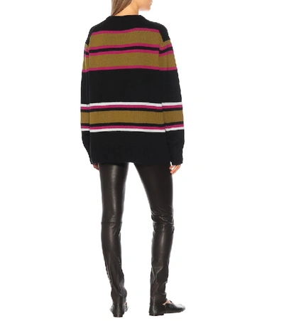 Shop Acne Studios Striped Wool Sweater In Black
