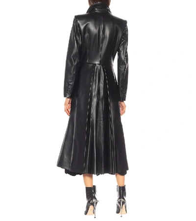 Shop Alexander Mcqueen Leather Coat In Black