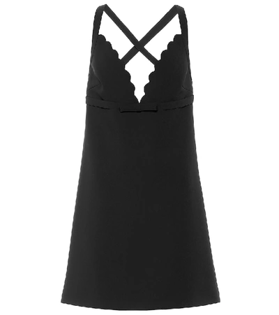 Shop Miu Miu Faille Cady Minidress In Black