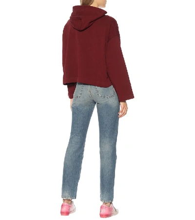 Shop Acne Studios Joghy Cotton-jersey Hoodie In Red