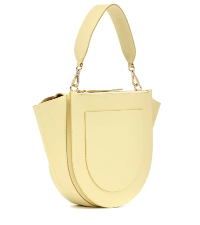 Shop Wandler Hortensia Medium Leather Shoulder Bag In Yellow