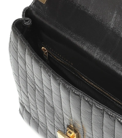 Shop Victoria Beckham Quinton Leather Shoulder Bag In Black