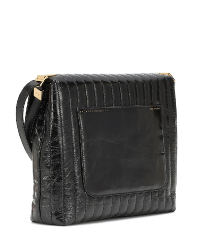 Shop Victoria Beckham Quinton Leather Shoulder Bag In Black