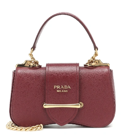 Shop Prada Sidonie Small Leather Shoulder Bag In Red