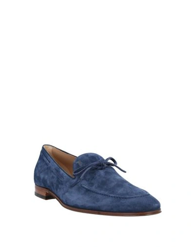 Shop Tod's Man Loafers Blue Size 7.5 Soft Leather
