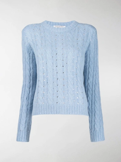 Shop Philosophy Di Lorenzo Serafini Embellished Knit Jumper In Blue