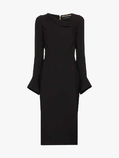 Shop Roland Mouret Liman Midi Dress In Black