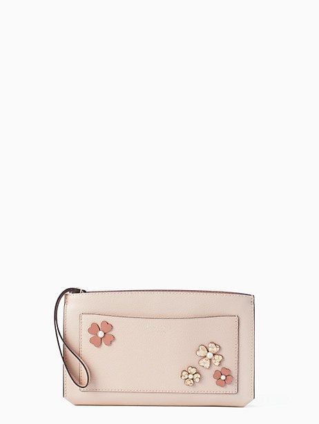 warm beige clutch bag