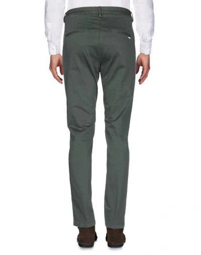 Shop Aglini Man Pants Dark Green Size 35 Cotton, Elastane
