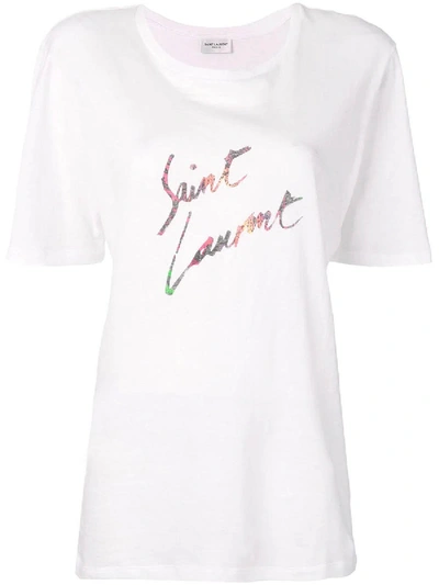 Shop Saint Laurent Logo T-shirt