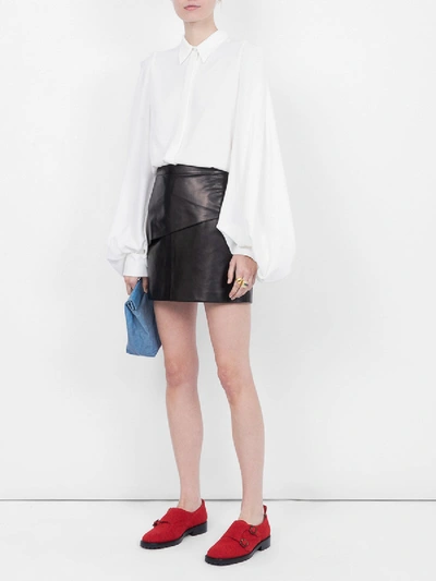 Shop Givenchy Mini Leather Skirt In Black