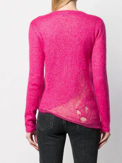 Shop Saint Laurent Half-distressed Jumper